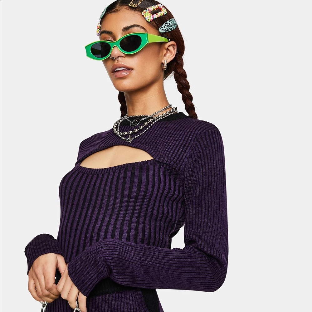 Ragged Priest Striped Keyhole Top